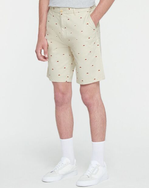 Stuart Shorts - ecrufarbener Mikrodruck