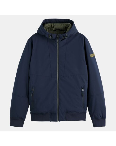 Blouson Interieur Quilted à Capuche bleu marine