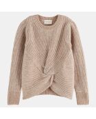 Pull en Maille mélangée et recyclée nœud beige