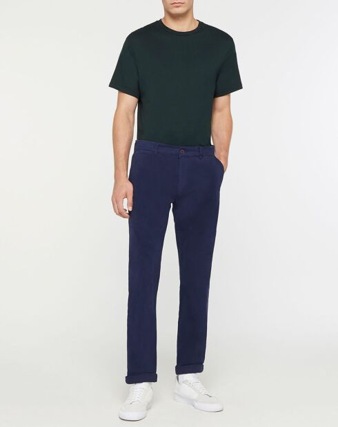 Pantalon Chino Slim en Coton Bio Gabardine Stretch bleu marine