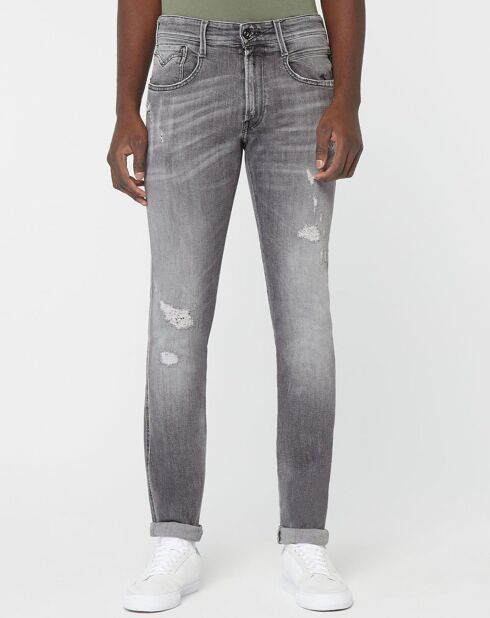 Jean Slim Aged Eco Anbass gris moyen