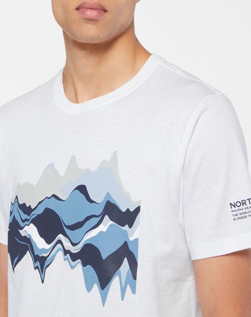 T-shirt bianca con grafica in cotone biologico al 100%