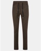 Pantalon Slim Smart Business imprimé chevrons marron