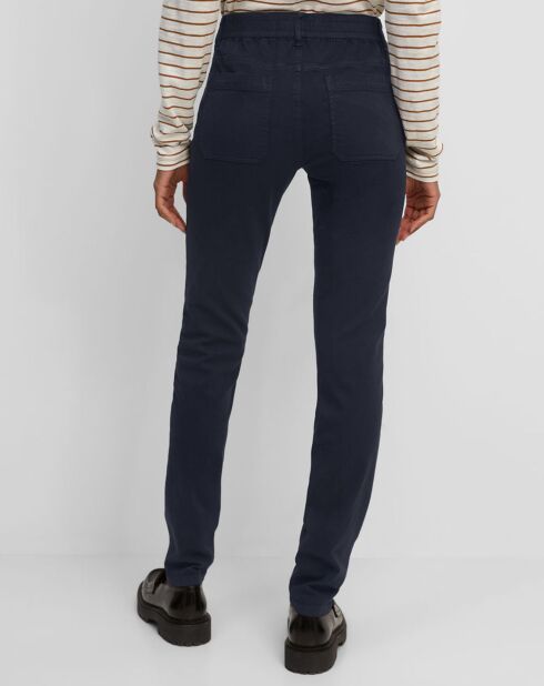 Pantalon Slim en Coton bio mélangé Mavas bleu marine