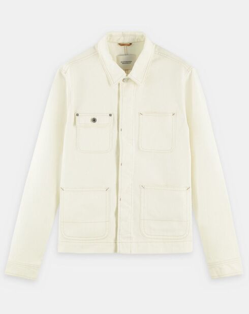 Veste en Coton Biologique Worker blanche