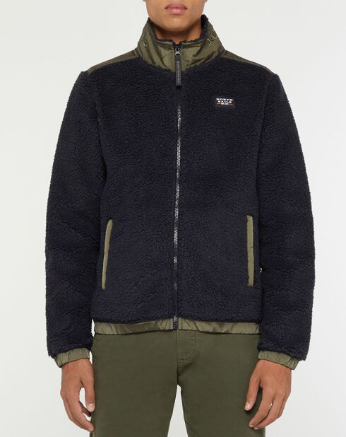 Blouson Sherpa Bi-matière kaki/noir