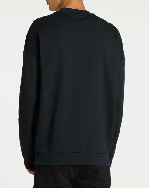 Sudadera urbana de forro polar negro de algodón orgánico