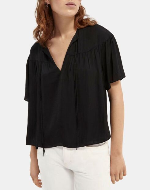 Blouse Lacet noire