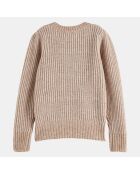 Pull en Maille mélangée et recyclée nœud beige