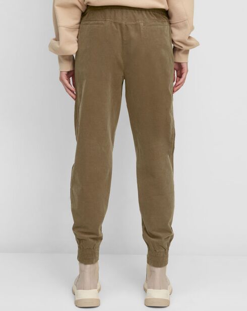 Pantalon en Velours de coton Milleraies kaki