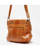 Sac bandoulière en Cuir Lana  camel - 29x20x6 cm