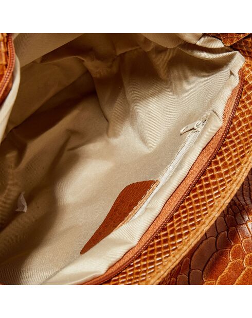 Sac bandoulière en Cuir Lana  camel - 29x20x6 cm