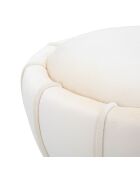 Tabouret Rond en velours Flower crème - 40x40x44 cm