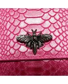 Sac bandoulière en Cuir croco Kora fushia - 21x15x7 cm