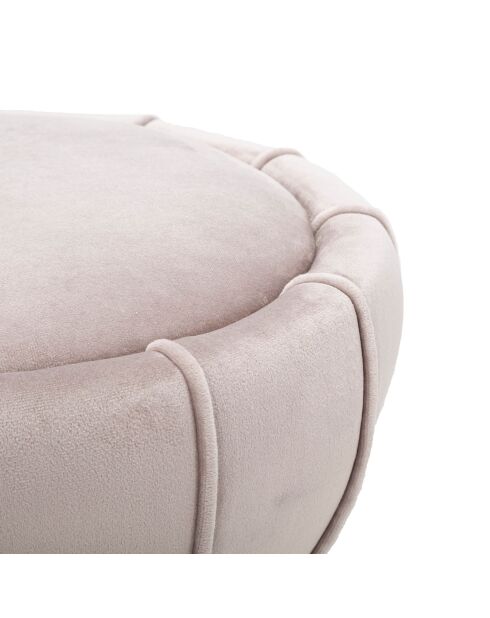 Tabouret Rond en velours Flower gris - 40x40x44 cm