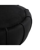 Tabouret Rond en velours Flower noir - 40x40x44 cm