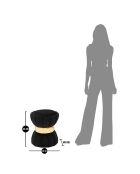 Tabouret Rond en velours Flower noir - 40x40x44 cm