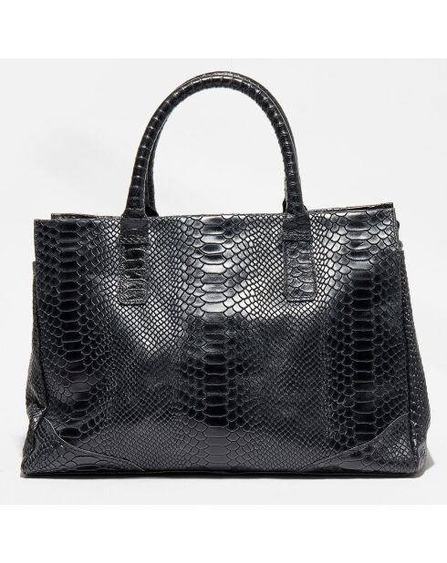 Myra Lederhandtasche, 28 x 39,5 x 20,5 cm, Schwarz