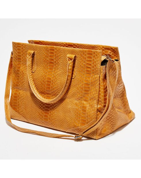 Sac à main en Cuir Myra camel - 28x39.5x20.5 cm