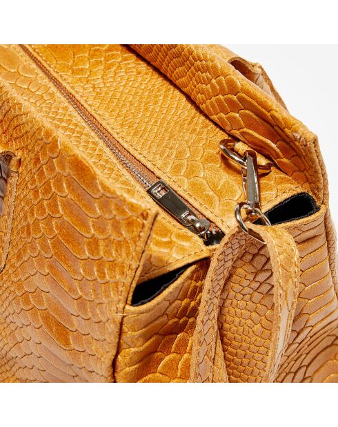 Sac à main en Cuir Myra camel - 28x39.5x20.5 cm