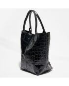 Schwarze Tragetasche Star aus Krokoleder - 37x25x35 cm