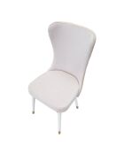 2 Chaises en velours Mimoza crème/blanc/doré - 40x65x99 cm