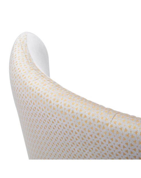 2 Chaises en velours Mimoza crème/blanc/doré - 40x65x99 cm