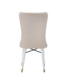 2 Chaises en velours Mimoza crème/blanc/doré - 40x65x99 cm