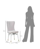 2 Chaises en velours Mimoza crème/blanc/doré - 40x65x99 cm