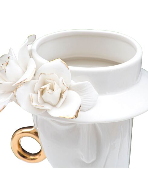 Vase en porcelaine Elegant blanc/doré - 15x13.3x23.5 cm