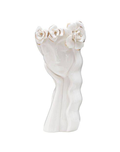 Vase en porcelaine Cute blanc/doré - 14.8x13x29 cm