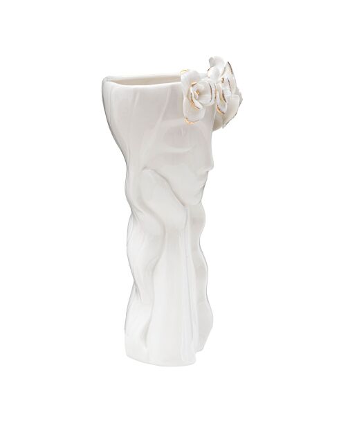 Simpatico vaso in porcellana bianco/oro - 14,8x13x29 cm