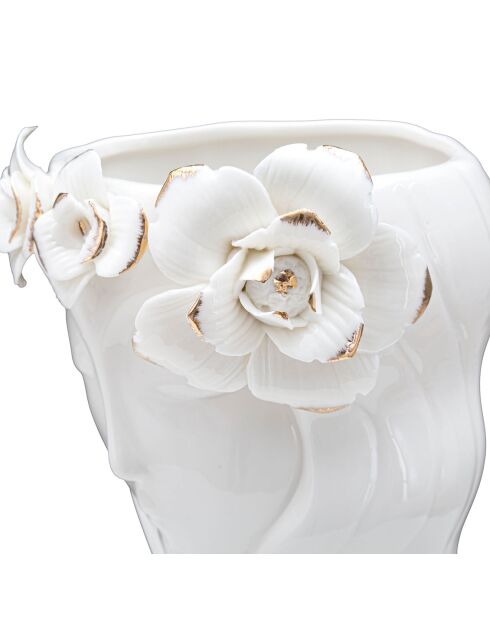 Vase en porcelaine Cute blanc/doré - 14.8x13x29 cm