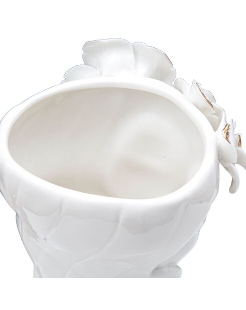 Simpatico vaso in porcellana bianco/oro - 14,8x13x29 cm