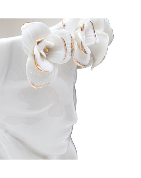 Simpatico vaso in porcellana bianco/oro - 14,8x13x29 cm