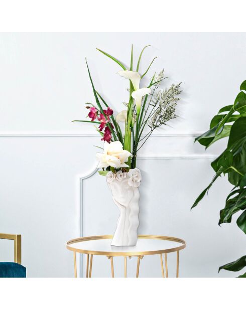 Simpatico vaso in porcellana bianco/oro - 14,8x13x29 cm