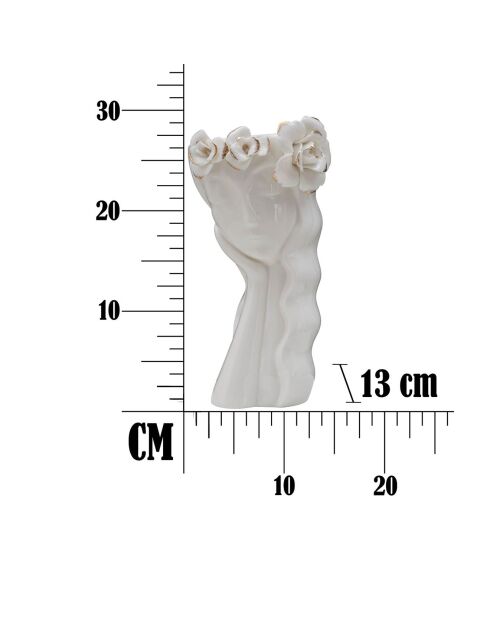 Vase en porcelaine Cute blanc/doré - 14.8x13x29 cm
