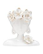 Vase en porcelaine Young blanc/doré - 21.7x14x21 cm