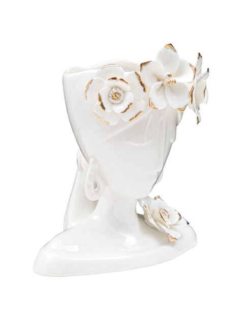 Vaso Young in porcellana bianco/oro - 21,7x14x21 cm