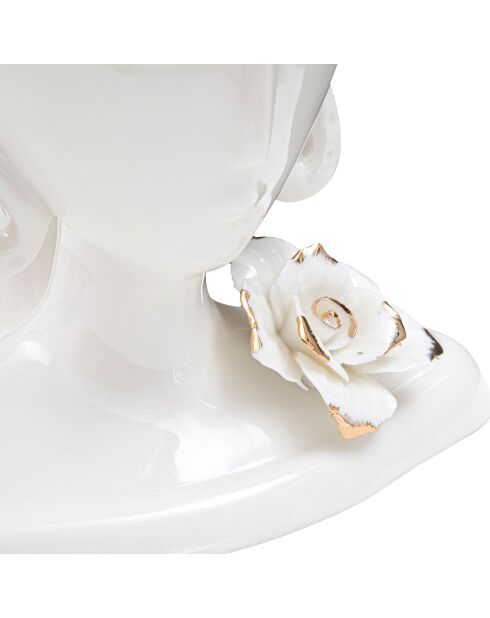 Vaso Young in porcellana bianco/oro - 21,7x14x21 cm