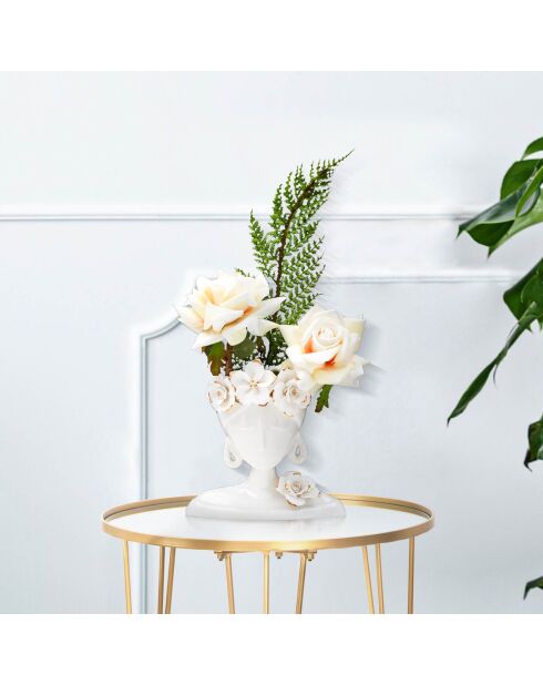 Vase en porcelaine Young blanc/doré - 21.7x14x21 cm
