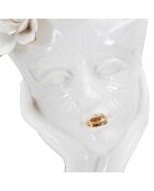 Vase en porcelaine Mask blanc/doré - 16.5x14x27.3 cm