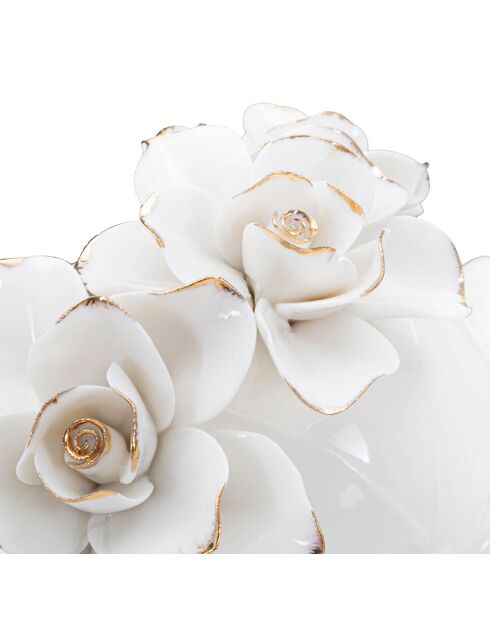 Vaso in porcellana Mask bianco/oro - 16,5x14x27,3 cm