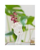 Vase en porcelaine Mask blanc/doré - 16.5x14x27.3 cm