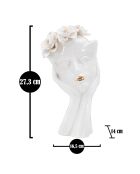 Vase en porcelaine Mask blanc/doré - 16.5x14x27.3 cm