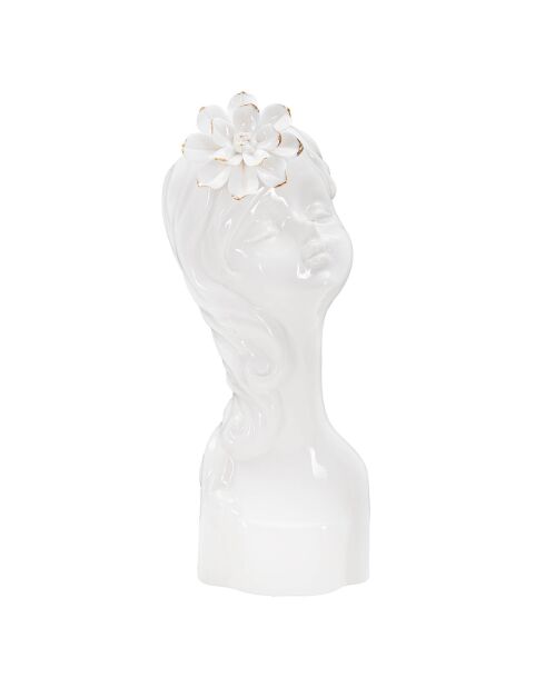 Vase en forme de buste Young Lady blanc/doré - 10.5x10x24.7 cm
