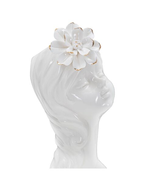 Vase en forme de buste Young Lady blanc/doré - 10.5x10x24.7 cm