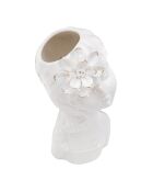 Vase en forme de buste Young Lady blanc/doré - 10.5x10x24.7 cm