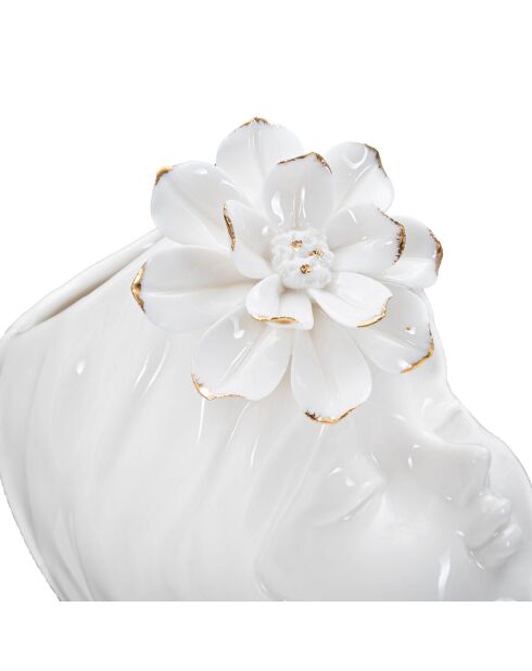 Vase en forme de buste Young Lady blanc/doré - 10.5x10x24.7 cm