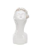 Vase en forme de buste Laydy Roses blanc/doré - 10x14x26 cm